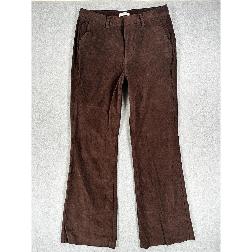 Outerknown Corduroy Pants Womens 10 Brown Straight Leg Chino Stretch Organic
